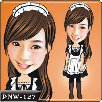 女生人像Q版漫畫PNW-127 女僕Q版畫